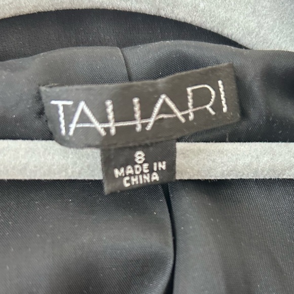 Tahari Black Sequin Pinstripe Two-Piece Pantsuit – Blazer & Trousers Set SZ 8 - Picture 5 of 15